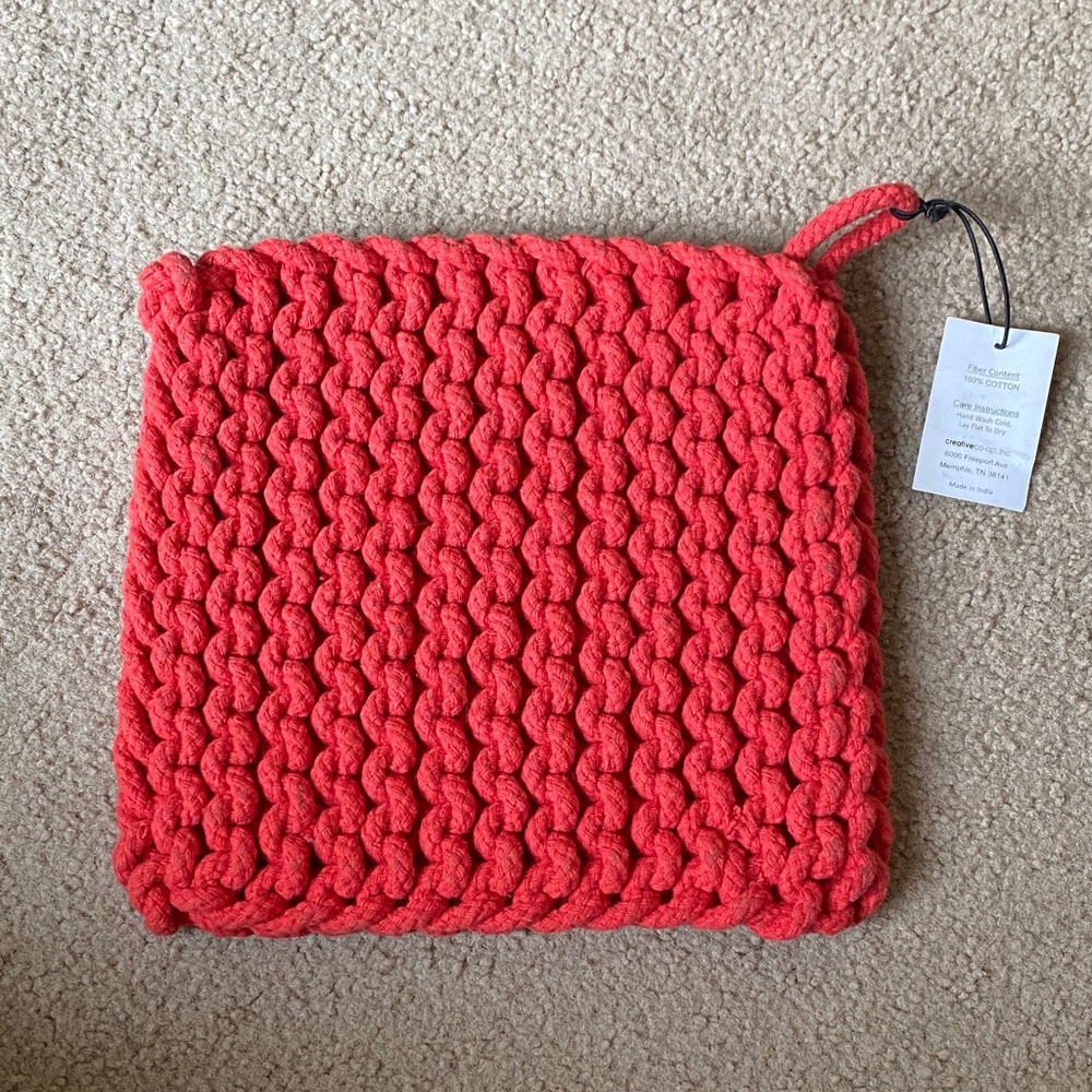Handmade Chunky Knit Coral Pouch